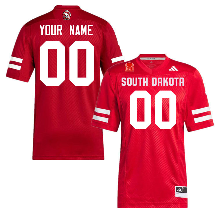 Custom South Dakota Coyotes Name And Number Football Jerseys-Scarlet